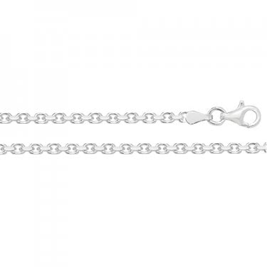Sterling Silver Faceted Link Belcher Chain 18 inch 8.2g
