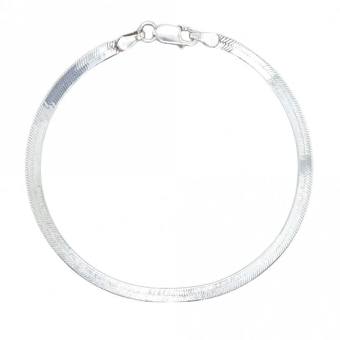 Faith Sterling Silver Sterling Silver Flat Snake Chain Bracelet 3mm, 18cm