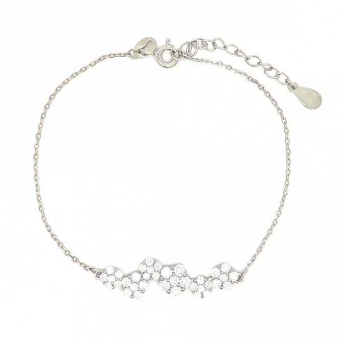 Faith Sterling Silver Sterling Silver Flower Clusters Fine Extendable Bracelet 16+4cm
