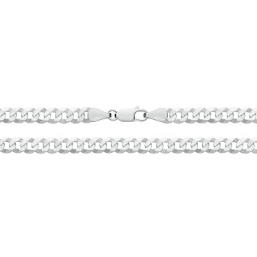 Sterling Silver Gents Flat Bevelled Curb Chain 20 inch 13.5g