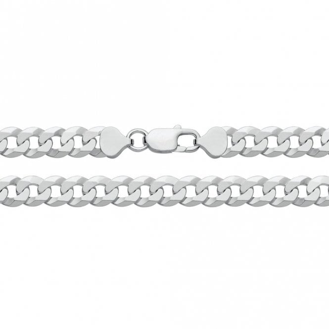 Faith Sterling Silver Sterling Silver Gents Flat Bevelled Curb Chain 20 inch 35.4g