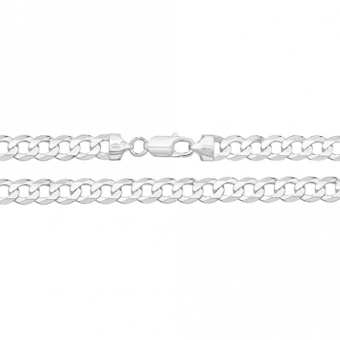 Faith Sterling Silver Sterling Silver Gents Flat Curb Chain 20 inch 28.7g