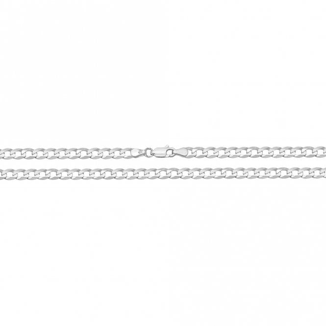 Faith Sterling Silver Sterling Silver Gents Flat Open Curb Chain 20 inch 10g