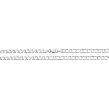 Sterling Silver Gents Flat Open Curb Chain 20 inch 10g