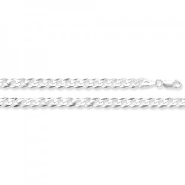 Sterling Silver Gents Flat Open Curb Chain 20 inch 15.7g