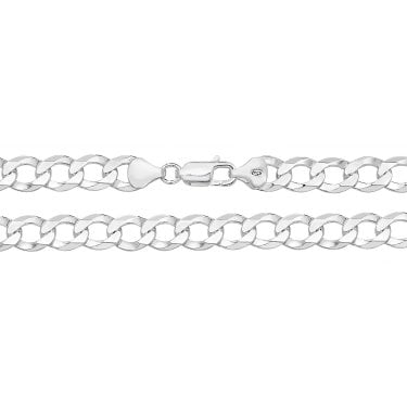 Sterling Silver Gents Flat Open Curb Chain 20 inch 34.1g