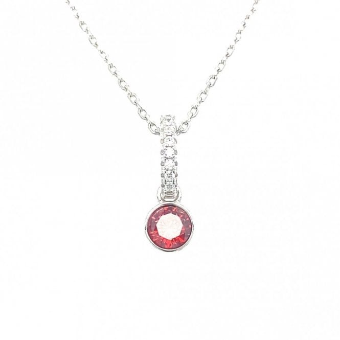 Faith Sterling Silver Sterling Silver January Birthstone CZ Necklace 13x4mm, 16-18
