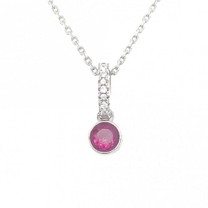 Faith Sterling Silver Sterling Silver July Birthstone CZ Necklace 13x4mm, 16-18