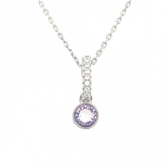 Faith Sterling Silver Sterling Silver June Birthstone CZ Necklace 13x4mm, 16-18