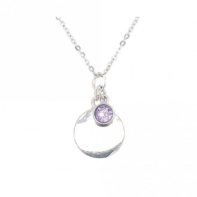 Faith Sterling Silver Sterling Silver June Birthstone Plain Disc Necklace 19x11mm, 16-18
