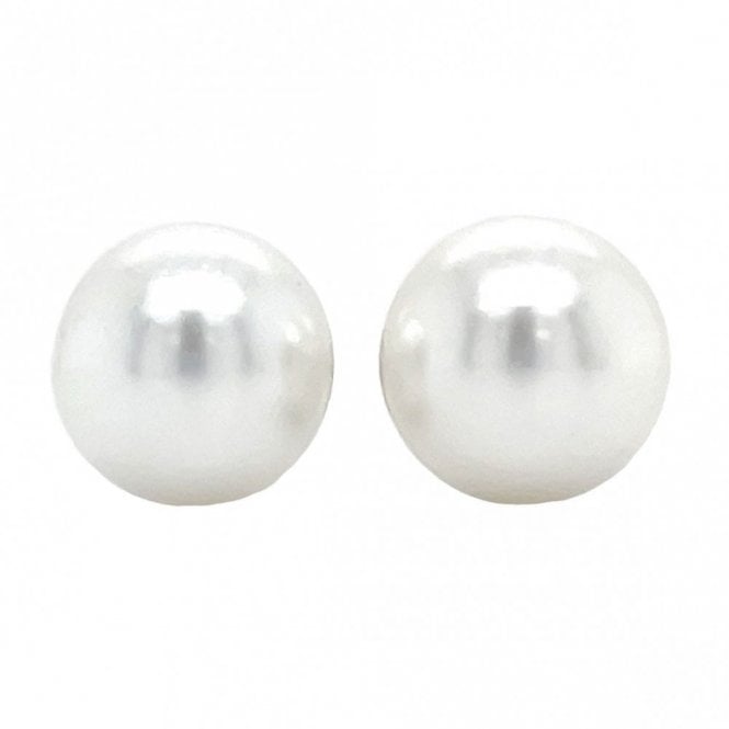Faith Sterling Silver Sterling Silver Large Pearl Stud Earrings 9x9mm