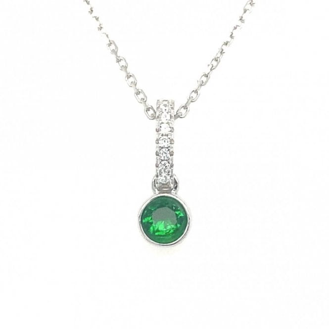 Faith Sterling Silver Sterling Silver May Birthstone CZ Necklace 13x4mm, 16-18
