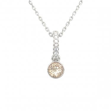 Sterling Silver November Birthstone CZ Necklace 13x4mm, 16-18"