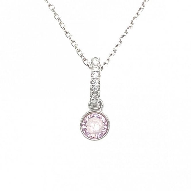 Faith Sterling Silver Sterling Silver October Birthstone CZ Necklace 13x4mm, 16-18