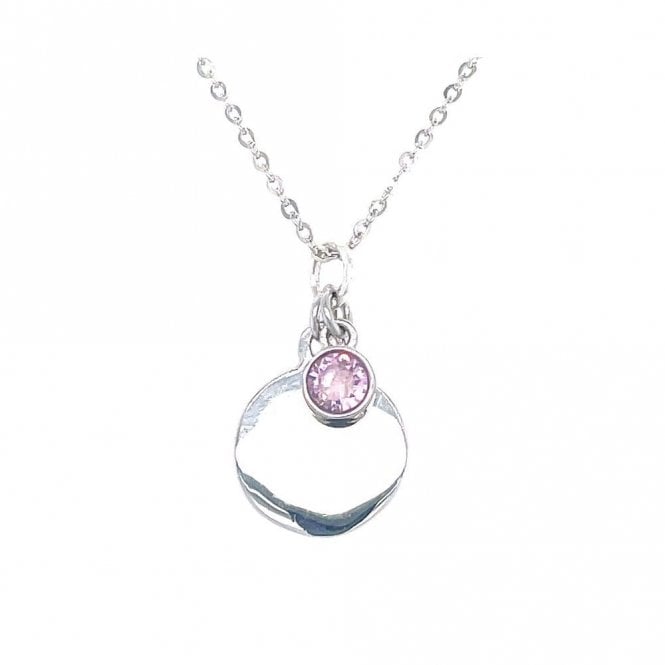 Faith Sterling Silver Sterling Silver October Birthstone Plain Disc Necklace 19x11mm, 16-18