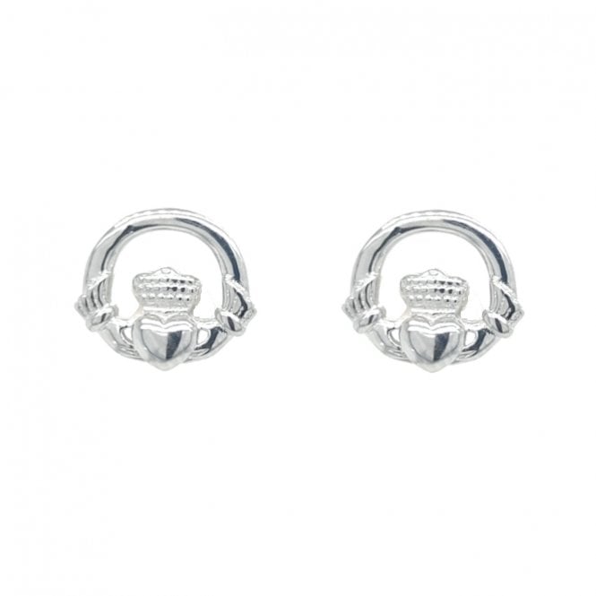 Faith Sterling Silver Sterling Silver Plain Claddagh Stud Earrings 1 x 1cm 