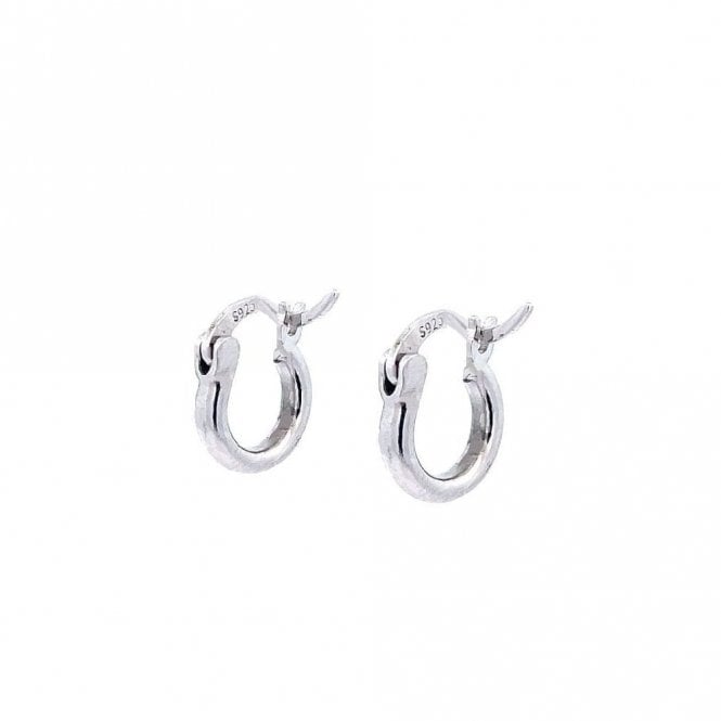 Faith Sterling Silver Sterling Silver Plain Hinged Hoop Earrings 10mm