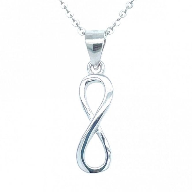 Faith Sterling Silver Sterling Silver Plain Infinity Drop Necklace 16x6mm, 16-18