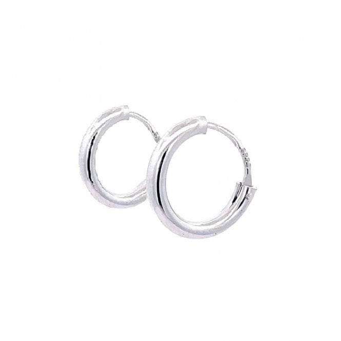 Faith Sterling Silver Sterling Silver Plain Sleeper Hoop Earrings 10mm 