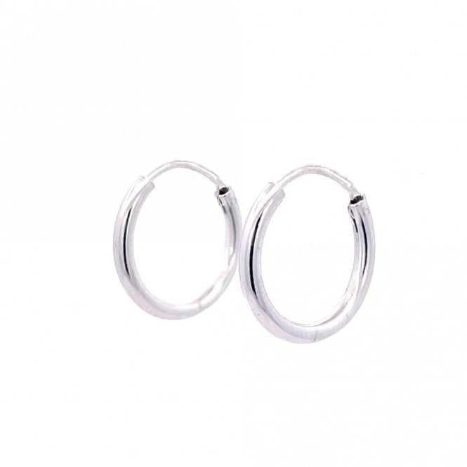 Faith Sterling Silver Sterling Silver Plain Sleeper Hoop Earrings 15mm 