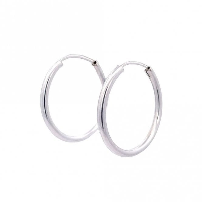 Faith Sterling Silver Sterling Silver Plain Sleeper Hoop Earrings 25mm 
