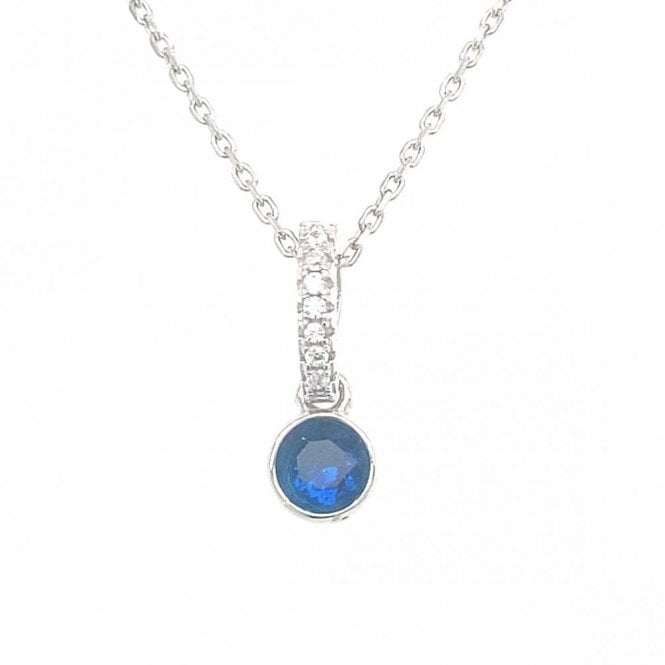 Faith Sterling Silver Sterling Silver September Birthstone CZ Necklace 13x4mm, 16-18