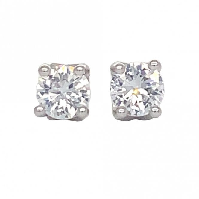 Faith Sterling Silver Sterling Silver Single CZ Claw Set Round 4x4mm Stud Earring