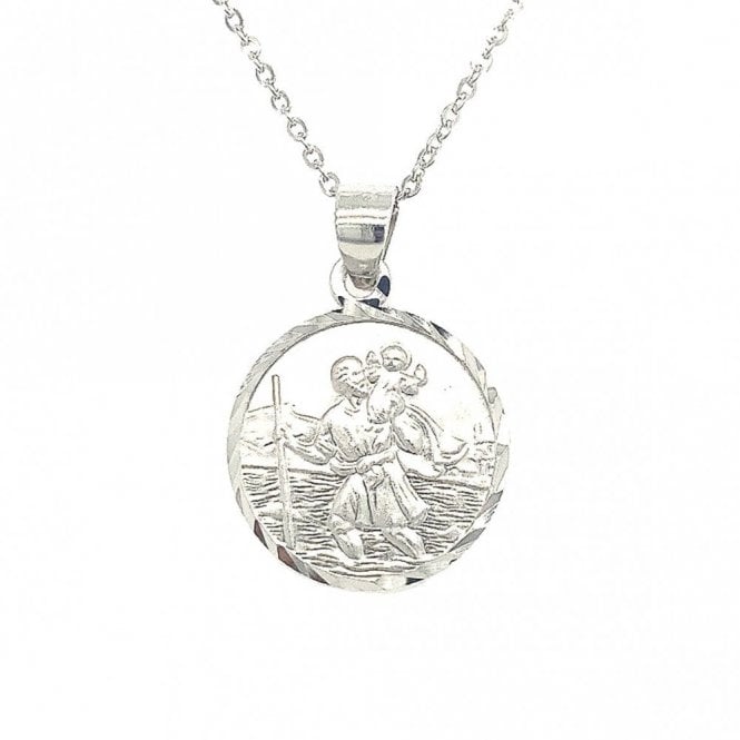 Faith Sterling Silver Sterling Silver St Christopher Necklace 19x16mm, 16-18