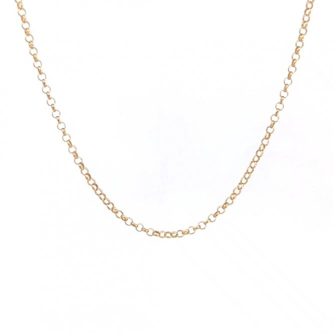 Faith Yellow Gold Sterling Silver  Belcher Chain 18