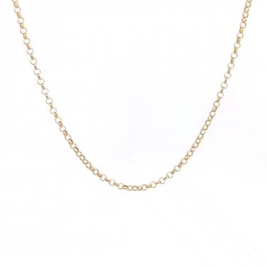 Faith Yellow Gold Sterling Silver Belcher Chain 18"