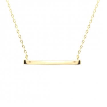 Faith Yellow Gold Sterling Silver Engravable Bar Necklace 3 x 0.3cm, 16-18"