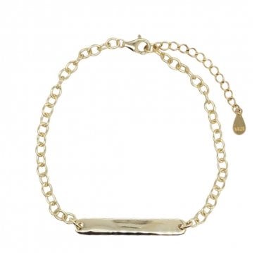 Faith Yellow Gold Sterling Silver ID Belcher Link Bracelet 0.5 x 3cm, 18-22cm