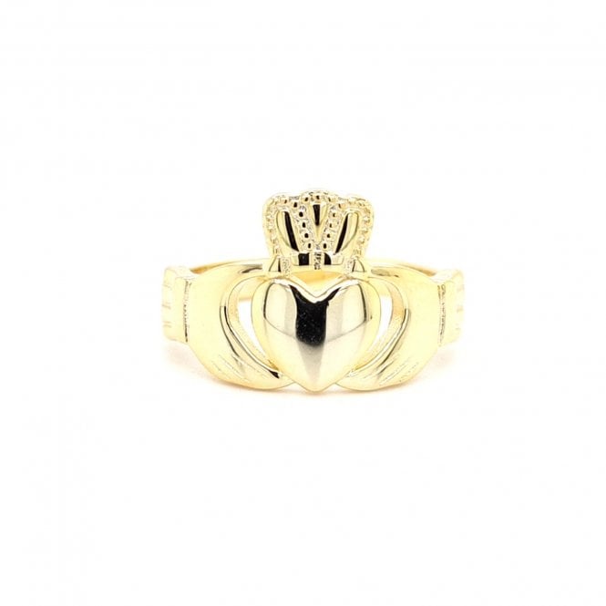 Faith Yellow Gold Sterling Silver  Plain Claddagh Ring