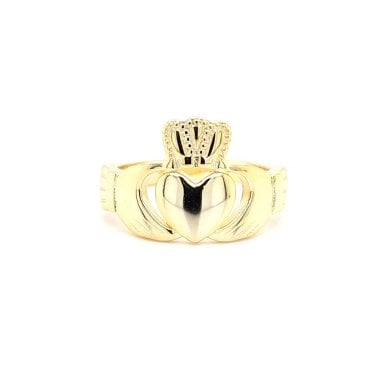 Faith Yellow Gold Sterling Silver Plain Claddagh Ring