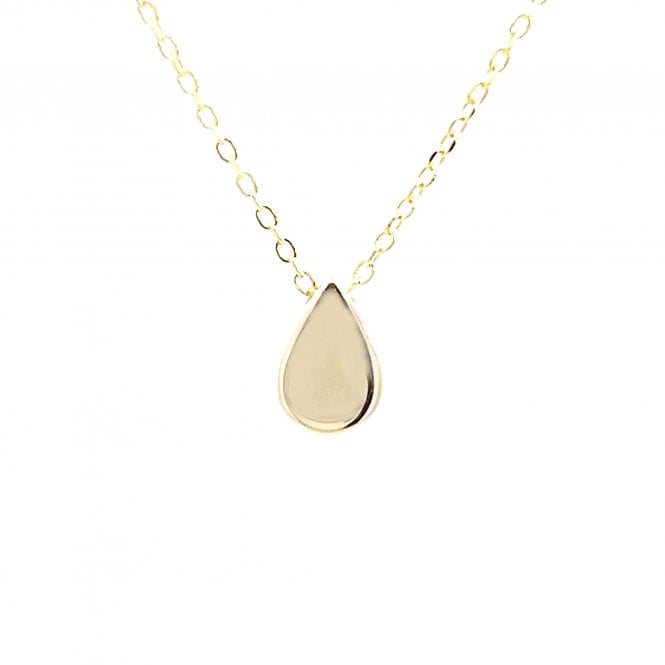 Faith Yellow Gold Sterling Silver  Plain Teardrop Necklace 0.7 x 0.9cm, 16-18