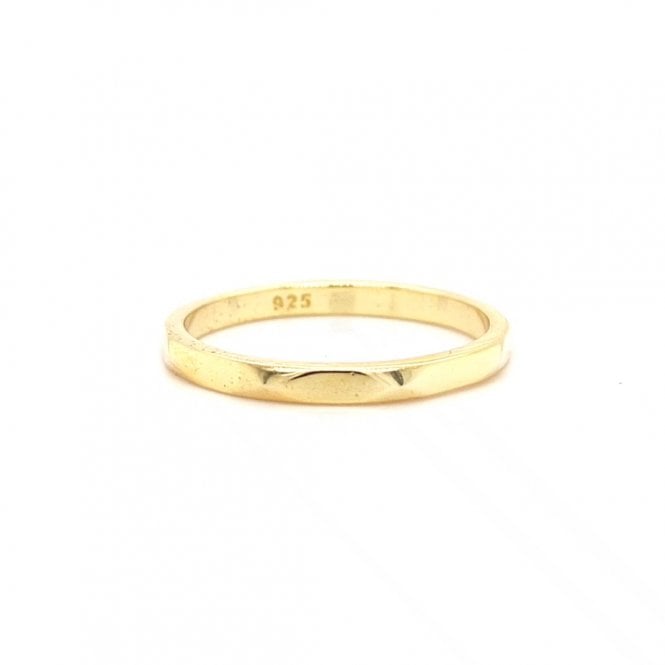 Faith Yellow Gold Sterling Silver  Plain Textured Ring