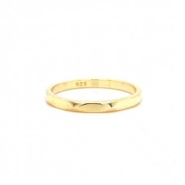 Faith Yellow Gold Sterling Silver Plain Textured Ring
