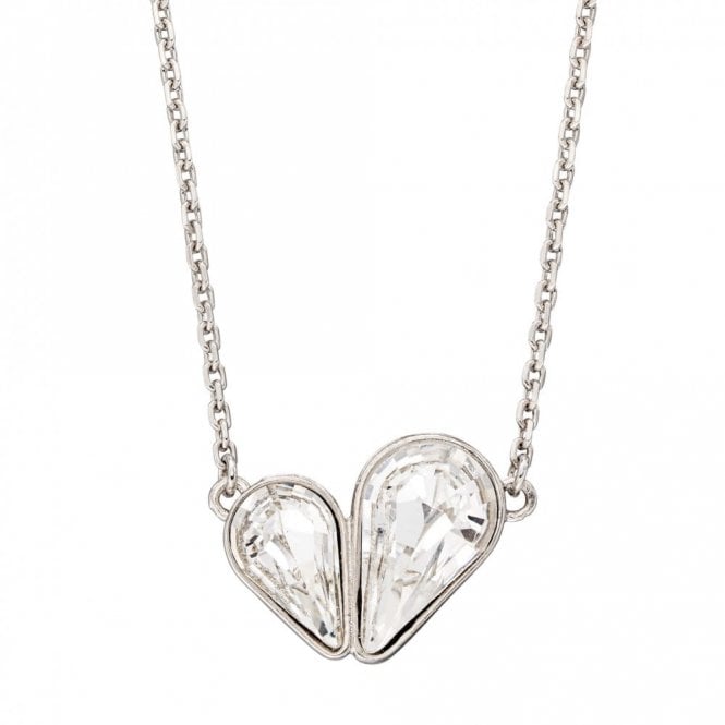 Fiorelli  Sterling Silver Heart CZ Necklace 41-46cm