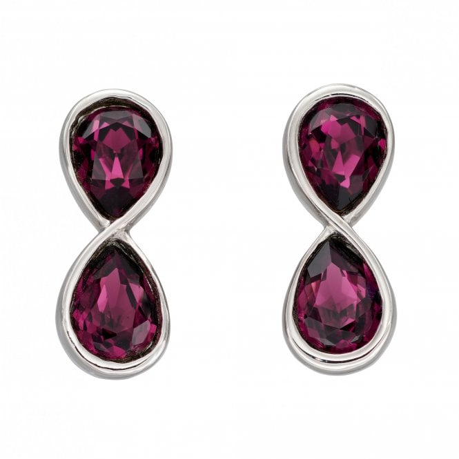 Fiorelli  Sterling Silver Infinity Amethyst Crystal Earrings
