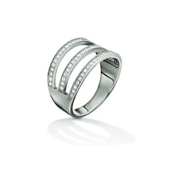 Folli Follie 3 Row Crystal Ring 52