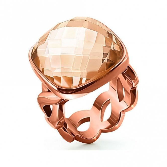 Folli Follie  Apeiron Rose Gold Tone Ring Size 52