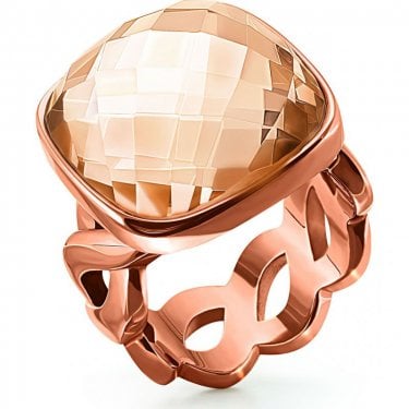 Folli Follie Apeiron Rose Gold Tone Ring Size 52