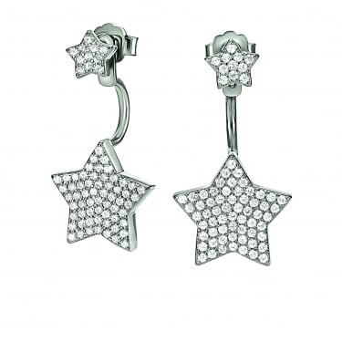 Folli Follie Silver Star Drop Earrings