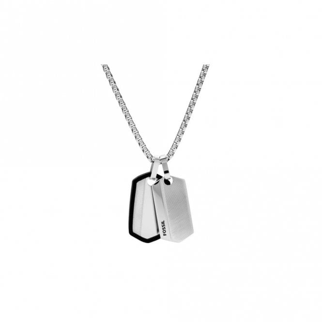 Fossil Jewellery Fossil Gents Chevron Vintage Casual Stainless Steel Dog Tag