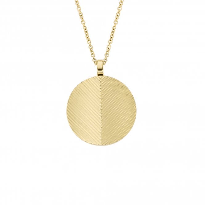 Fossil Jewellery Fossil Harlow Linear Texture Gold Tone Stainless Steel Necklace 0.5x3.6cm, 40cm + 5cm