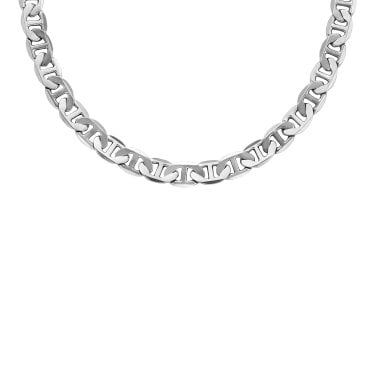 Fossil Heritage Anchor Stainless Steel Chain Necklace 0.8cm, 50.8cm + 5.5cm