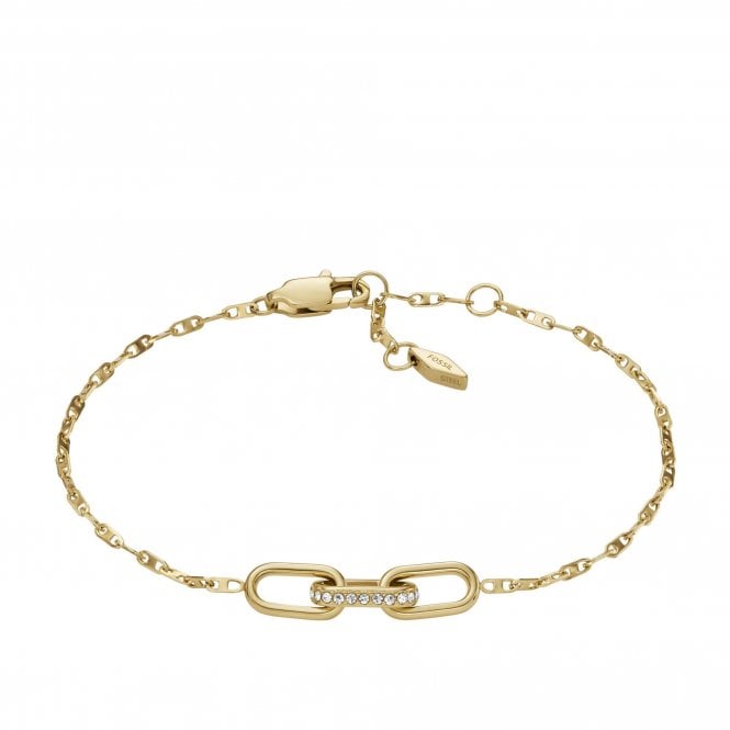 Fossil Jewellery Fossil Heritage D Link Gold Tone Stainless Steel Bracelet 19cm