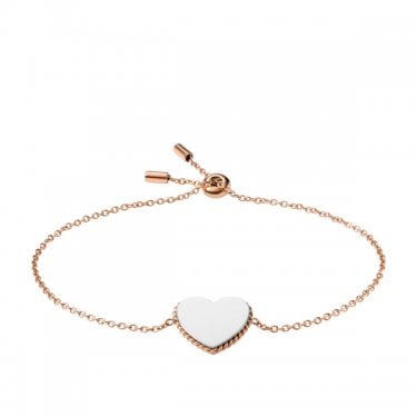 Fossil Jewellery Rose Gold Heart Bracelet