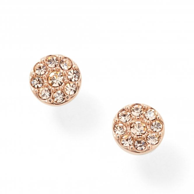 Fossil Jewellery Fossil Rose Gold Cubic Zirconia Stud Earrings Jewellery