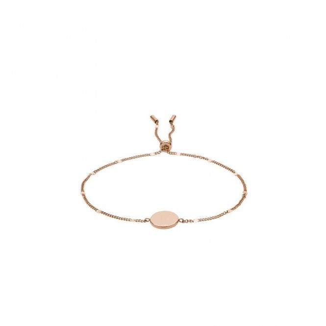 Fossil Jewellery Fossil Rose Gold Tone Stainless Steel Disc Bracelet 21.6cm